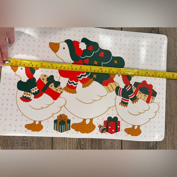 Vintage Christmas Goose Placemats Set of 5 Retro Holiday Country Geese Decor - Picture 7 of 8